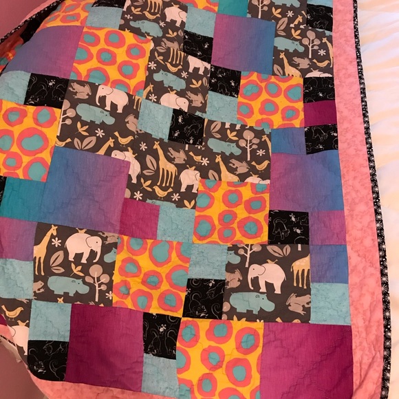 Baby Quilt African animals handcrafted - Picture 5 of 7